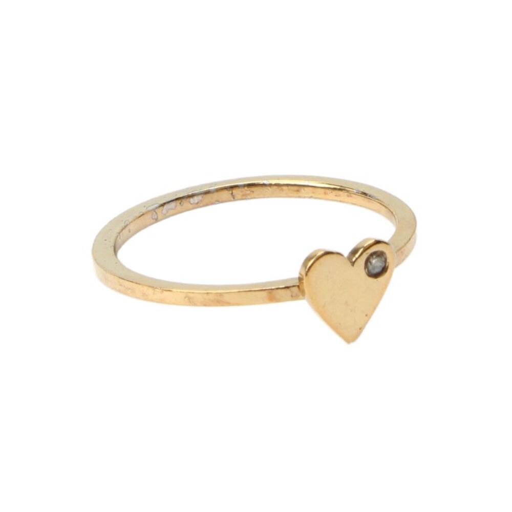 Jennifer Zeuner Womens Gold Plated 925 Diamond Mia Ring Sz 7 1.1g
